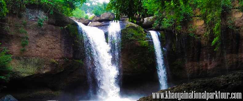 Haew Suwat Fall Beautiful Fall in Forest Jungle , Khao Yai Elephant Trekking Day Tour
