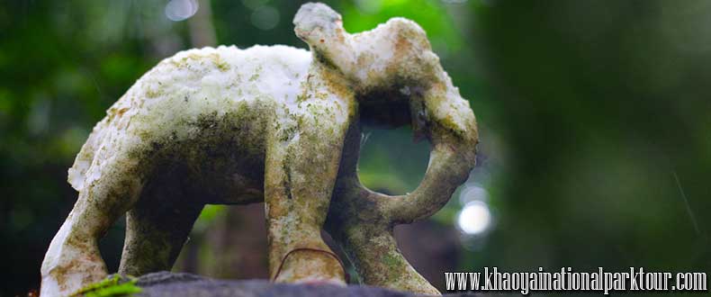 Elephant statue in forest jungle ,khao yai tour 2 days 1 night tour from Bangkok Thailand